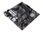 Asus   PRIME B550M-A   Processor family AMD   Processor socket AM4   DDR4   Memory slots 4   Supported hard disk drive interfaces M.2, SATA   Number of SATA connectors 4   Chipset AMD B   Micro ATX