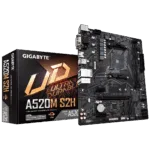 Gigabyte   A520M S2H 1.0   Processor family AMD   Processor socket AM4   DDR4 DIMM   Memory slots 2   Chipset AMD A   Micro ATX