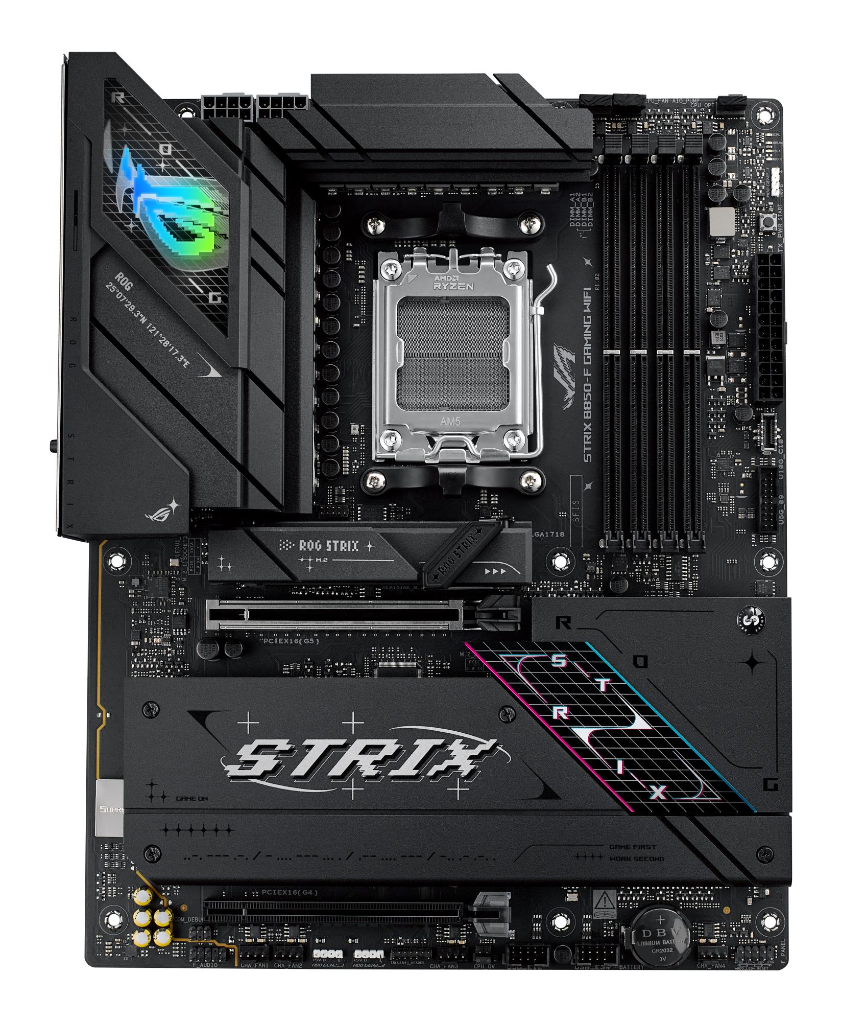 5c9223c7-cd2a-4aea-82d1-76c3d1aa32a7 Mainboard ASUS AMD B850 SAM5 ATX Memory DDR5 Memory slots 4 1xPCI-Express 4.0 16x 1xPCI-Express 5.0 16x 4xM.2 1xHDMI 1xDisplayPort 12xUSB 2.0 3xUSB-C 1xUSB-C w/Thunderbolt 1xOptical S/PDIF 1xRJ45 2xAudio port STRIXB850-FGAMINGWIFI