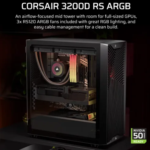 Corsair PC Case   3200D RS   Black   Mid-Tower