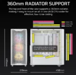 Corsair PC Case   3200D RS ARGB   White   Mid-Tower