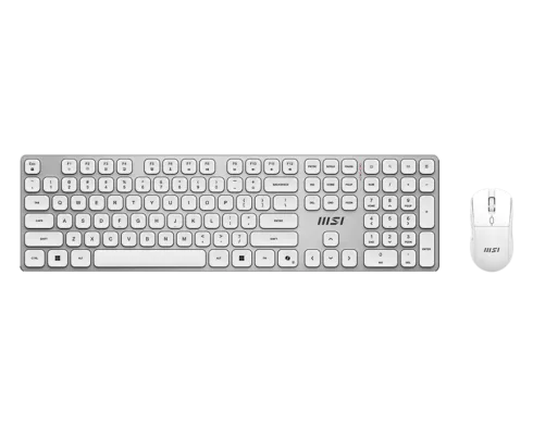 MSI FORGE K210 WIRELESS COMBO WHITE US   Keyboard and Mouse Set   Wireless   Mouse included   US   White