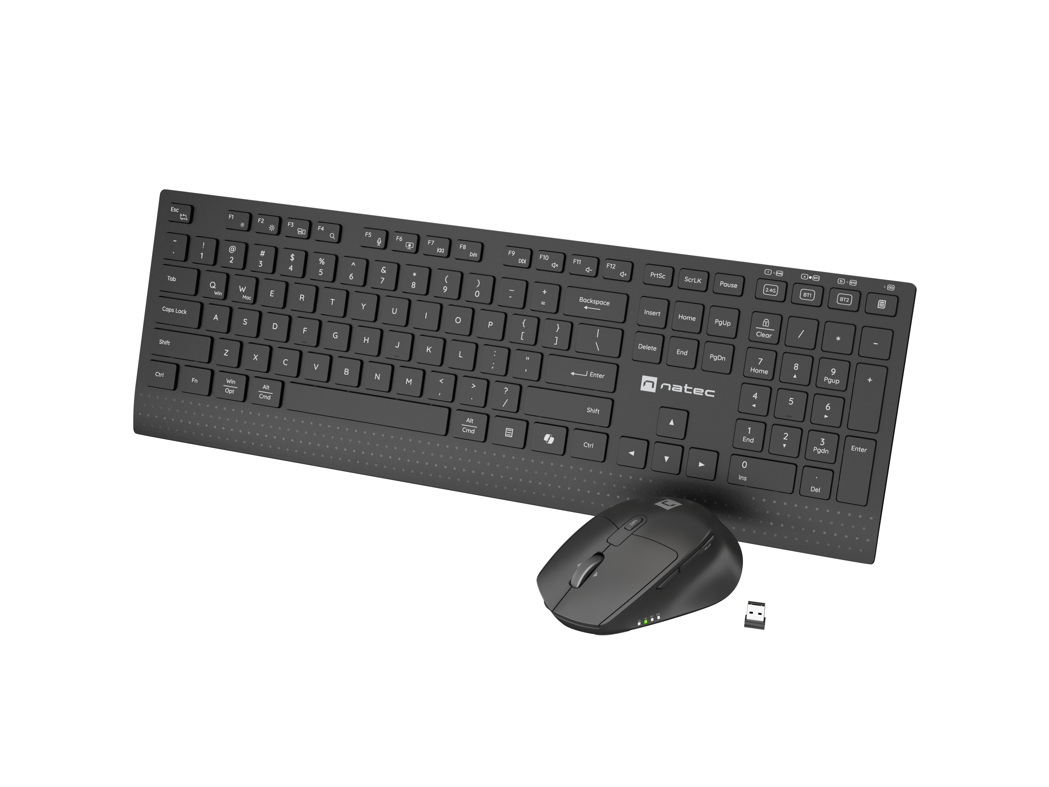 607347-nzb-2315-5901969449327-0.webp Natec Keyboard and Mouse Stringray 2 Keyboard and Mouse Set Wireless US Black