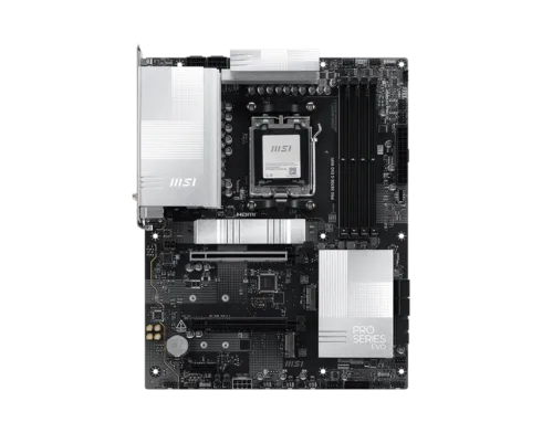 MSI PRO X870E-S EVO WIFI   Processor family AMD   Processor socket AM5   DDR5   Supported hard disk drive interfaces SATA, M.2   Number of SATA connectors 4