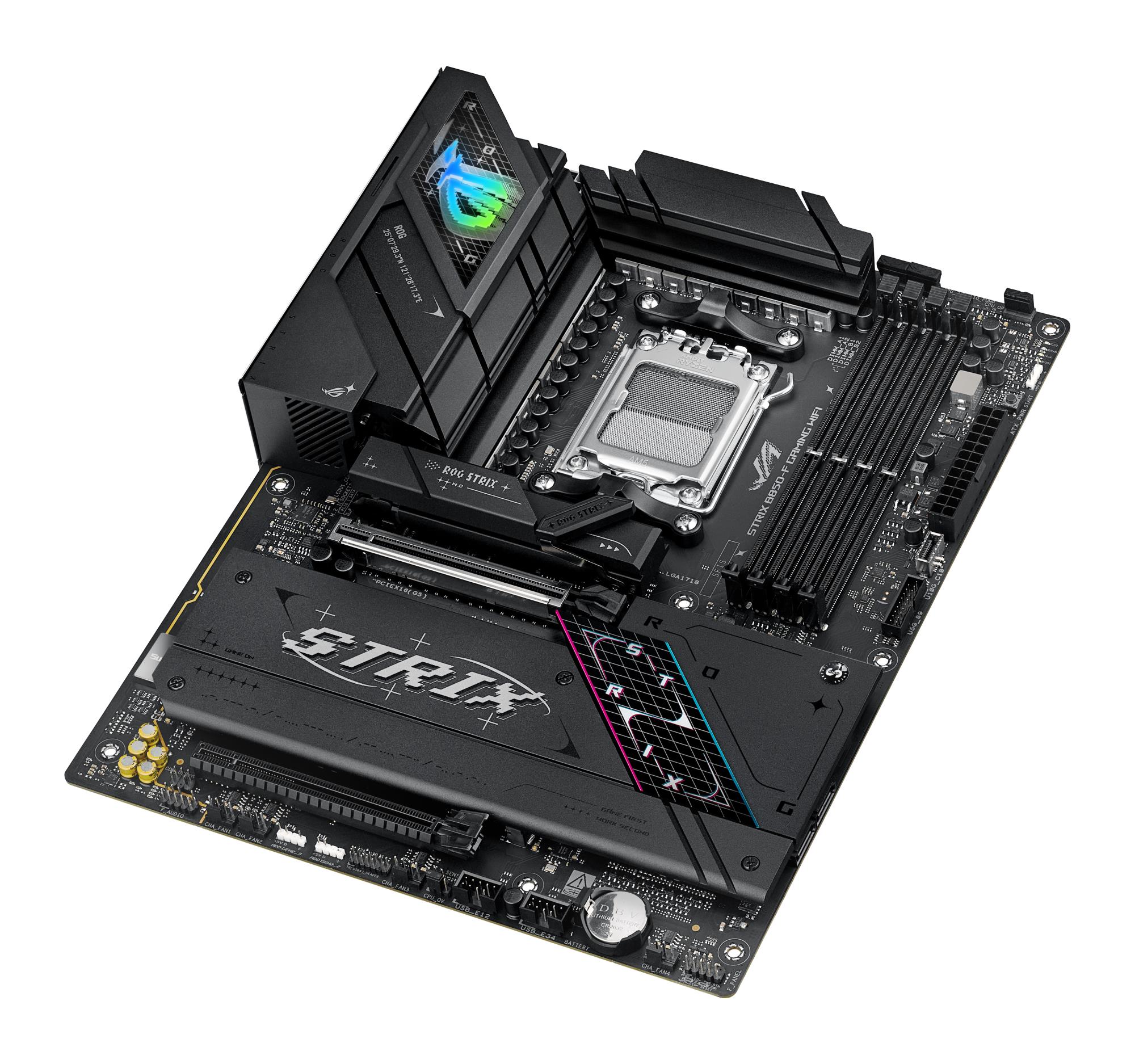 b88dd42f-0524-4f48-9a65-f9829ed0dce6 Mainboard ASUS AMD B850 SAM5 ATX Memory DDR5 Memory slots 4 1xPCI-Express 4.0 16x 1xPCI-Express 5.0 16x 4xM.2 1xHDMI 1xDisplayPort 12xUSB 2.0 3xUSB-C 1xUSB-C w/Thunderbolt 1xOptical S/PDIF 1xRJ45 2xAudio port STRIXB850-FGAMINGWIFI