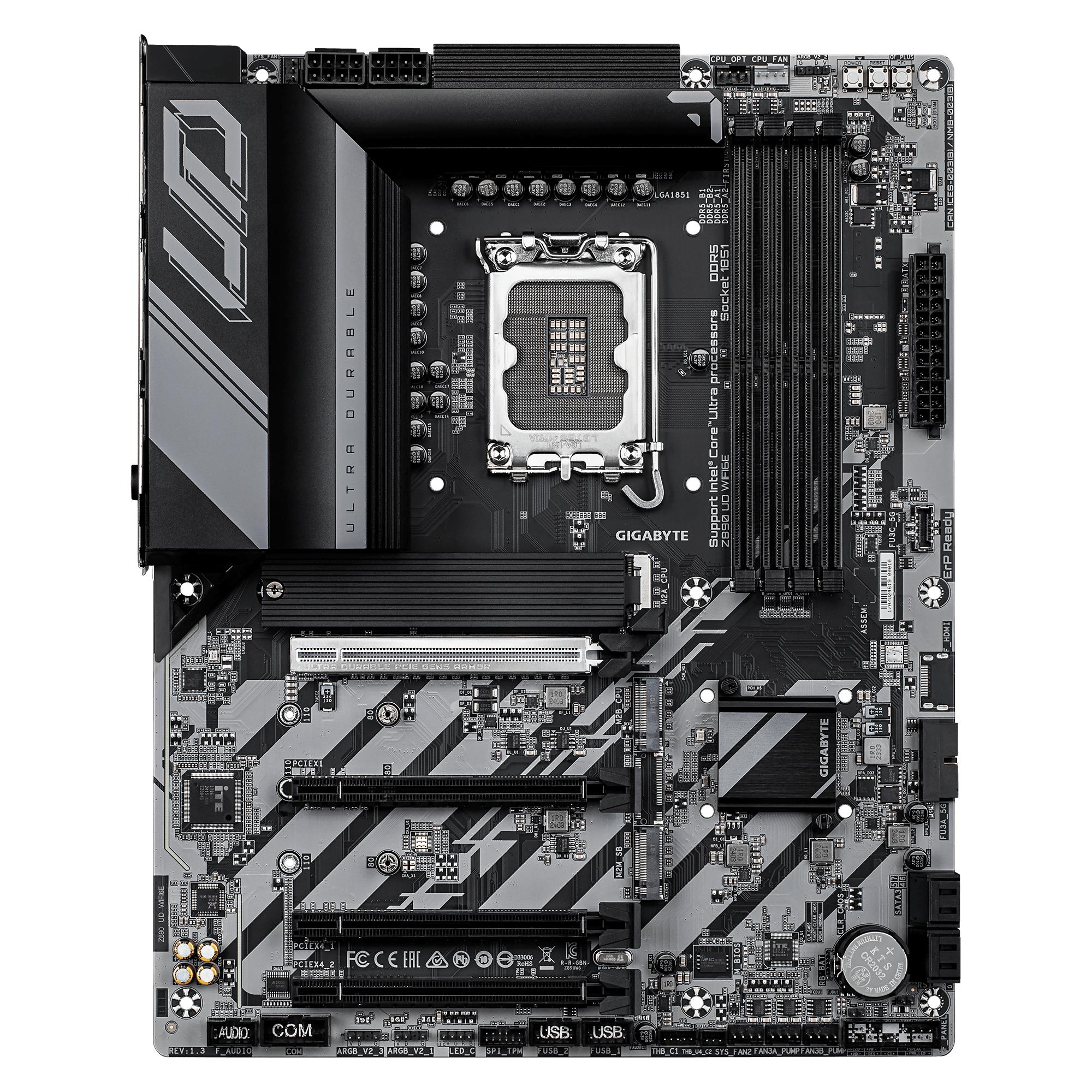cf039fba-599e-4e56-ada2-0e29298bf4f5 Mainboard GIGABYTE Intel Z890 LGA 1851 (Socket V1) ATX RAM DDR5-SDRAM 4xSlots Wi-Fi Yes Bluetooth Yes 3xNumber of M.2 (M) slots Z890UDWIFI6E1.2
