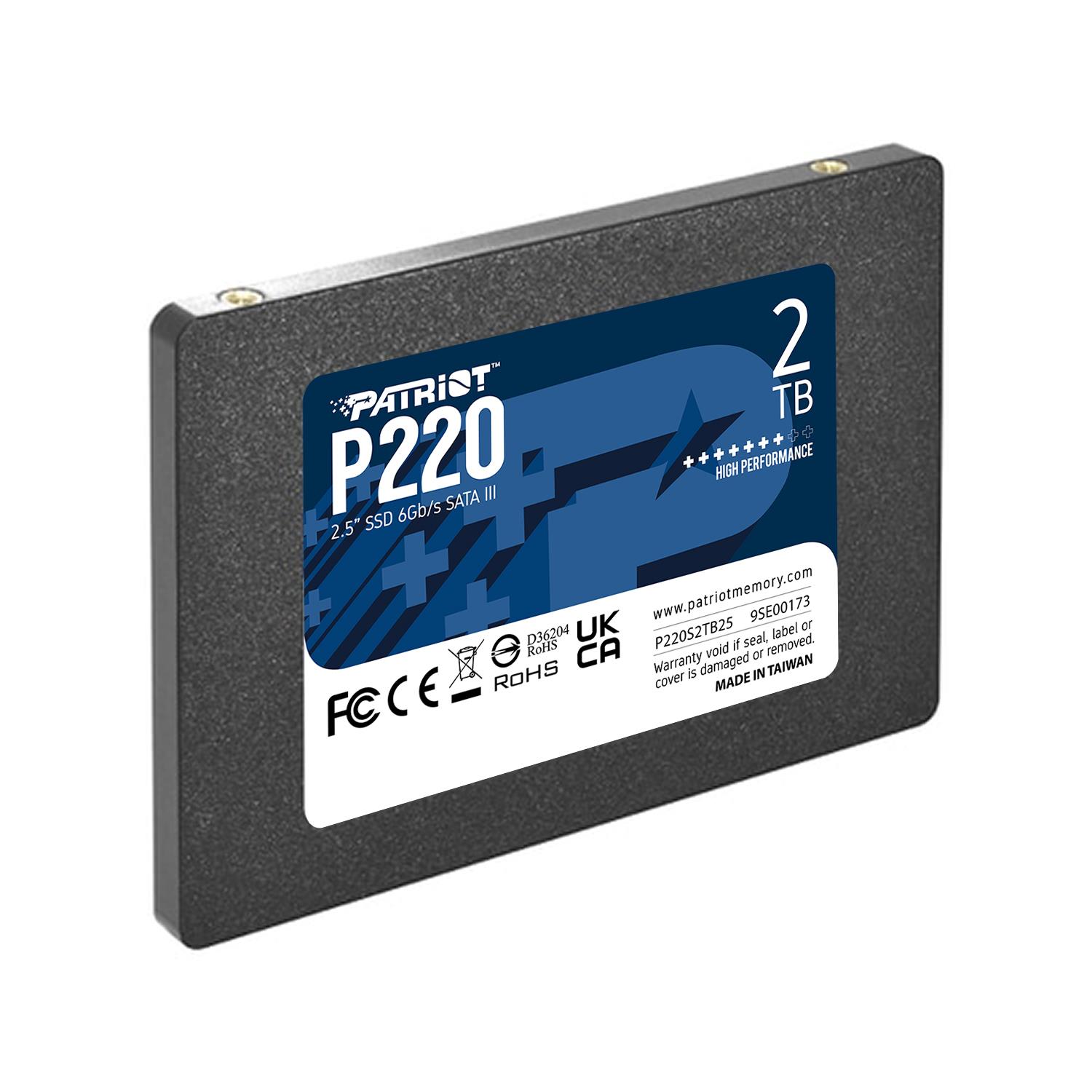 e9c0d0a2-4e17-4f0e-be6b-a5c09a4afda7 SSD PATRIOT P220 2TB SATA Write speed 500 MBytes/sec Read speed 550 MBytes/sec 2,5″ TBW 960 TB P220S2TB25