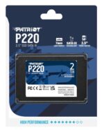 SSD PATRIOT P220 2TB SATA Write speed 500 MBytes/sec Read speed 550 MBytes/sec 2,5″ TBW 960 TB P220S2TB25