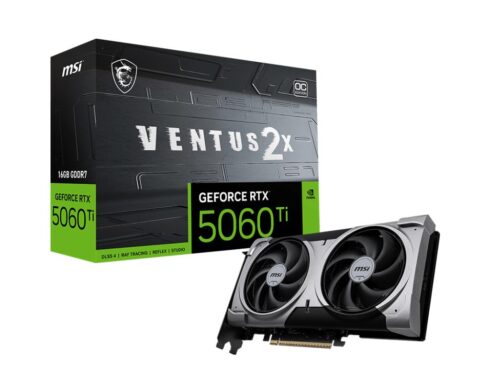 Graphics Card MSI NVIDIA GeForce RTX 5060 Ti 16 GB GDDR7 128 bit PCIE 5.0 16x Dual Slot Fansink 5060TI16GVENTUS2XOCPLUS