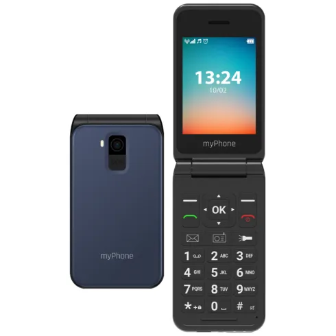 myPhone Flip LTE Navy Blue 2.8 ” TFT 48 MB 128 MB 3G Bluetooth 2.1 USB version Type-C Built-in camera Main camera resolution 1.3 MP 1000 mAh