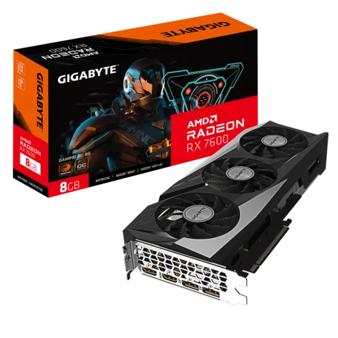 Gigabyte Radeon RX 7600 GAMING OC 8G AMD 8 GB Radeon RX 7600 GDDR6 HDMI ports quantity 2 PCI-E 4.0