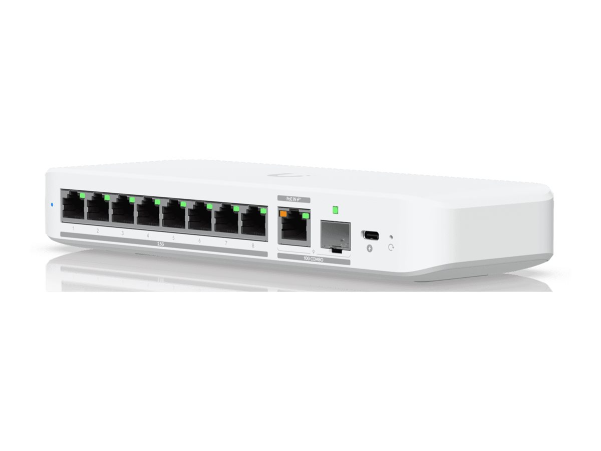 608017-usw-flex-2-5g-8-810084696057-0.webp Ubiquiti Flex 2.5G Flexible, 8-port 2.5 GbE switch Desktop Managed 10 Gbps (RJ-45) ports quantity 1 SFP+ ports quantity 1