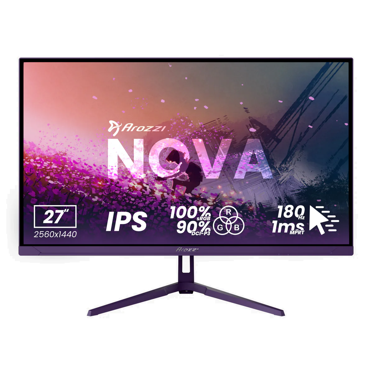609160-az-no-27t2k260-pp-850081848196-0.webp Arozzi Nova 27 ” IPS QHD 16:9 180 Hz 1 ms 2560 x 1440 pixels 350 cd/m² HDMI ports quantity 2 Purple