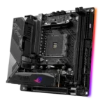 Asus ROG STRIX X570-I GAMING Processor family AMD Processor socket AM4 DDR4 Supported hard disk drive interfaces SATA, M.2 Number of SATA connectors 4