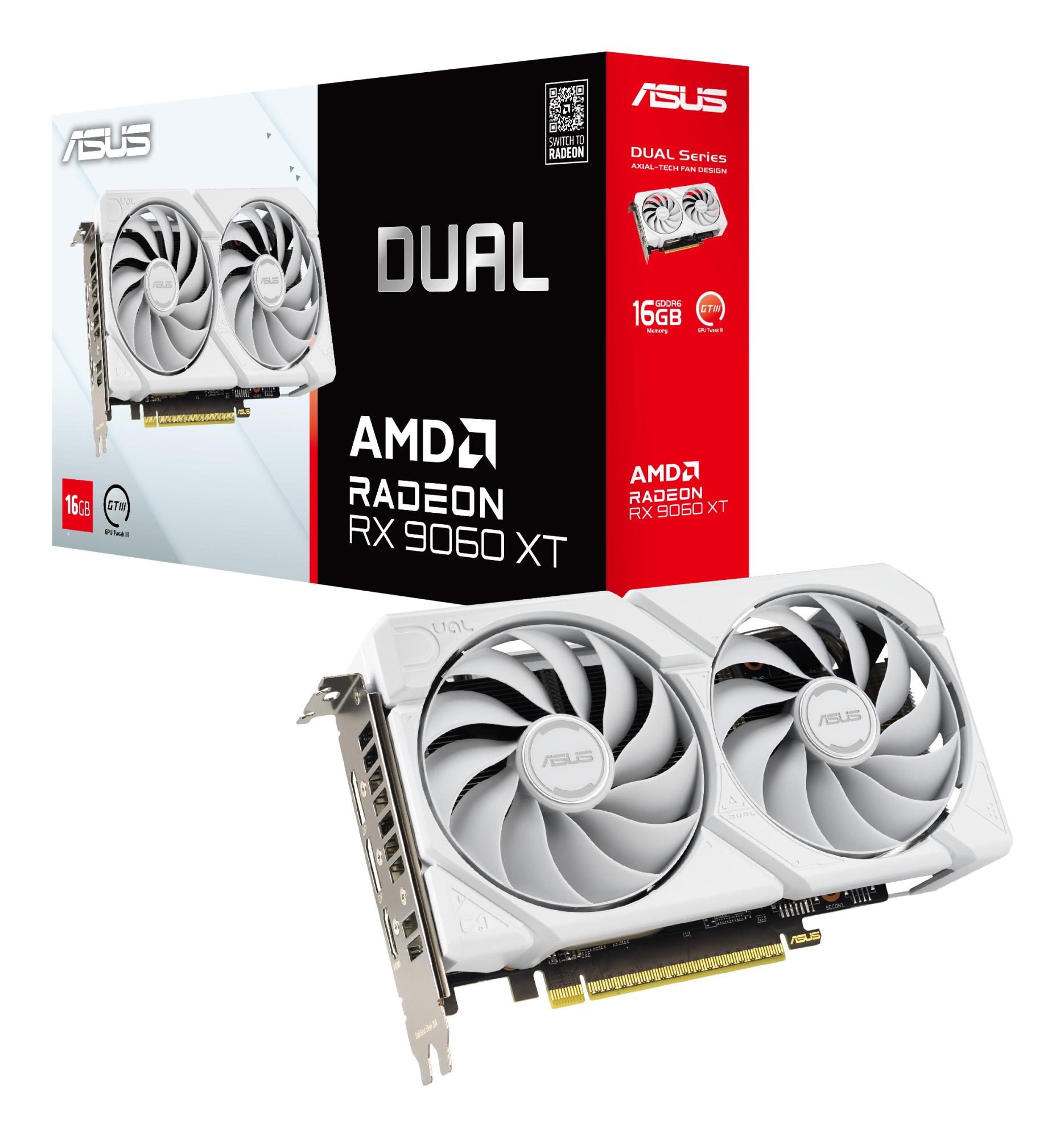 6d721bd1-3546-42a3-a168-3f079e3d5f8f Graphics Card ASUS AMD Radeon RX 9060 XT 16 GB GDDR6 PCI Express 5.0 Active DUAL-RX9060XT-16G-WH