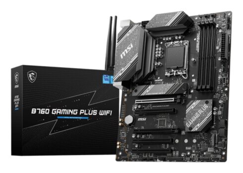 Mainboard MSI Intel B760 Express LGA1700 ATX Memory DDR5 Memory slots 4 5xPCI-Express 16x 2xM.2 1xHDMI 1xDisplayPort 2xUSB 2.0 2xUSB 3.2 1xUSB-C 1xPS/2 1xOptical S/PDIF 1xRJ45 5xAudio port B760GAMINGPLUSWIFI