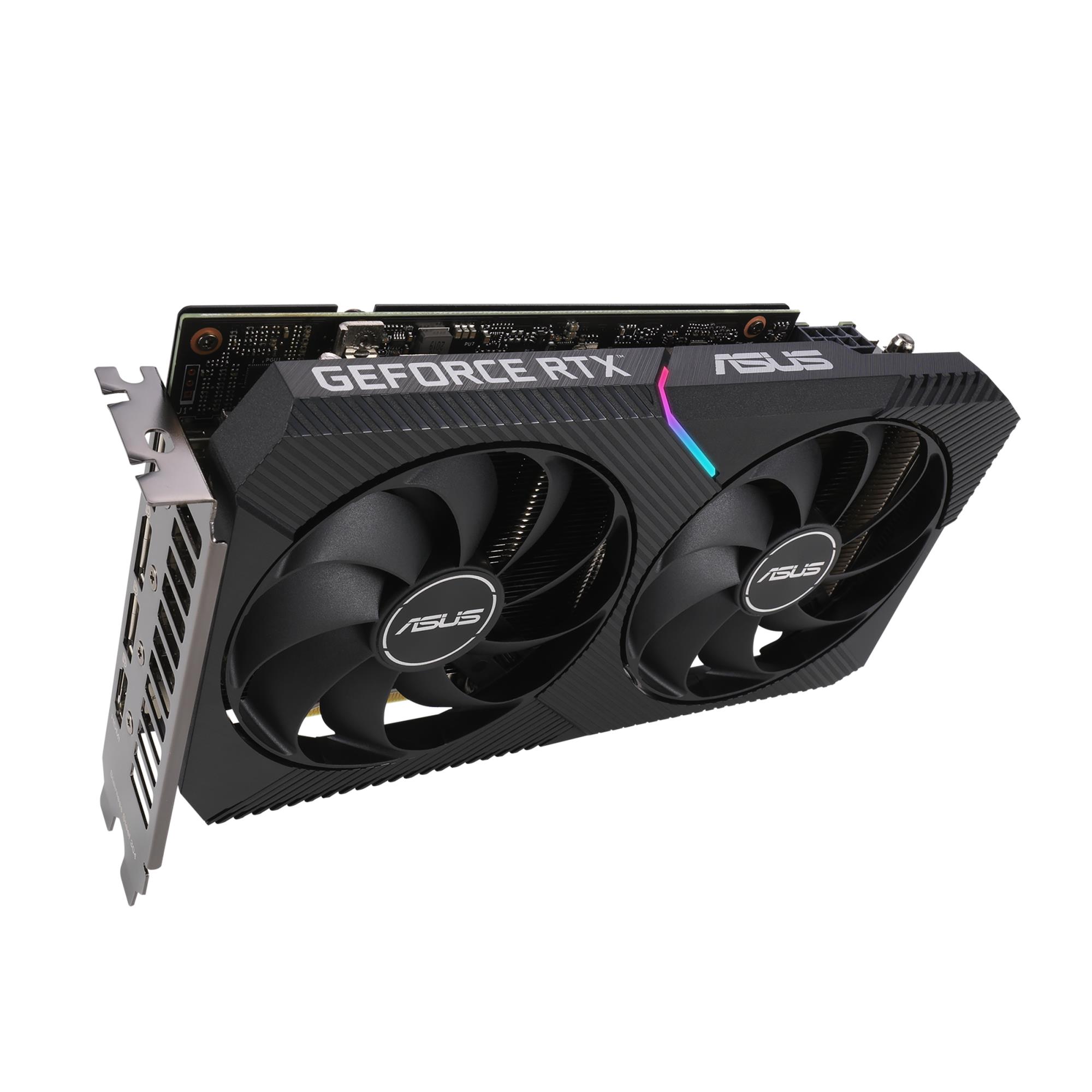 a2efde55-a798-4efb-834e-67e67fed6483 Graphics Card ASUS NVIDIA GeForce RTX 3060 12 GB 192 bit PCIE 4.0 16x GDDR6 GPU 1837 MHz 1xHDMI 3xDisplayPort DUAL-RTX3060-O12G-V2