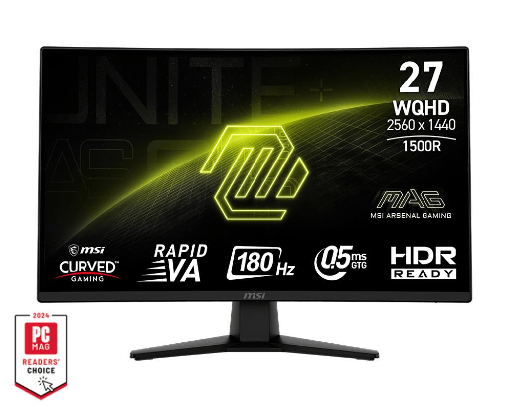 c1e25dd5-5242-429f-95fe-bbc371ef42c3 LCD Monitor MSI MAG 274CQF 27″ Gaming/Curved Matte Panel VA 2560×1440 16:9 180Hz 0.5 ms Colour Black MAG274CQF