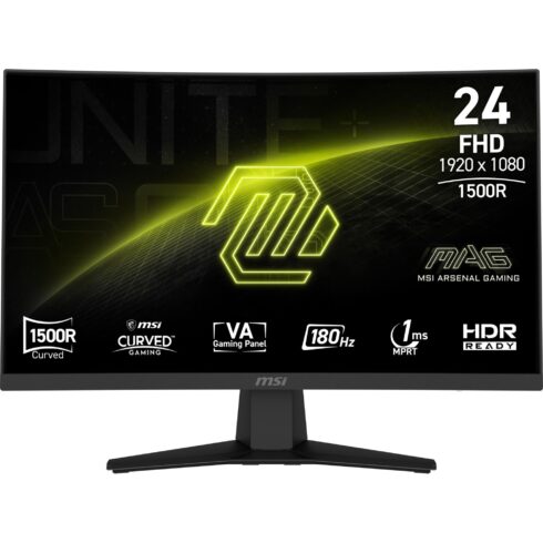 LCD Monitor MSI MAG 244C 23.6″ Gaming/Curved/Frameless Matte Panel VA 1920×1080 16:9 180Hz 1 ms MAG244C