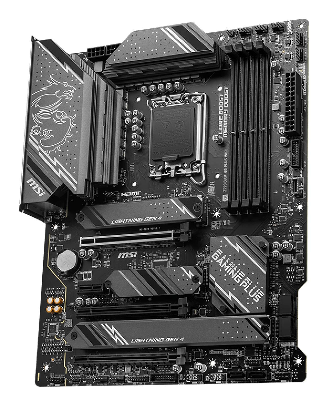ca1ca3a0-f1d9-4165-9281-d0d040a13e92 Mainboard MSI Intel Z790 LGA1700 ATX Memory DDR5 Memory slots 4 1xPCI-Express 1x 3xPCI-Express 16x 4xM.2 1xHDMI 1xDisplayPort 4xUSB 2.0 3xUSB 3.2 1xUSB-C 1xPS/2 6xAudio port Z790GAMINGPLUSWIFI