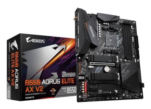 Mainboard GIGABYTE AMD B550 Socket AM4 ATX RAM DDR4-SDRAM 4xSlots Wi-Fi Yes Bluetooth Yes 2xNumber of M.2 (M) slots GIGABYTE B550 AORUS ELITE AX V2 (Rev. 1.6) B550AORUSELITEAXV21.6