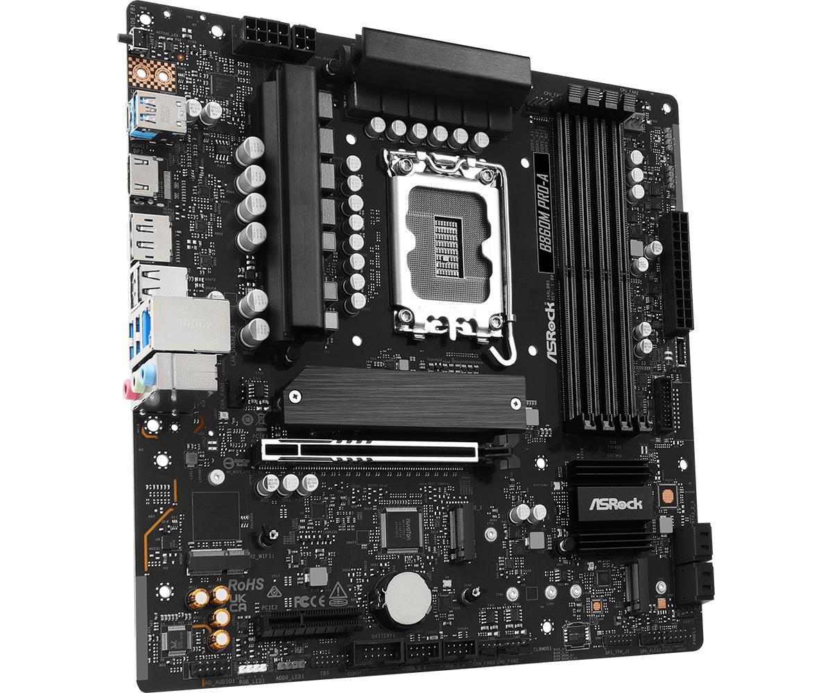 47423fba-c120-440a-a94e-4cb76e5e4646 Mainboard ASROCK Intel B860 LGA 1851 (Socket V1) micro ATX RAM DDR5-SDRAM 4xSlots 3xNumber of M.2 (M) slots B860MPRO-A
