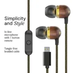 Marley Wired Earbuds Smile Jamaica Built-in microphone USB Type-C Brass