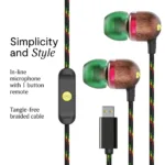 Marley Wired Earbuds Smile Jamaica Built-in microphone USB Type-C Rasta