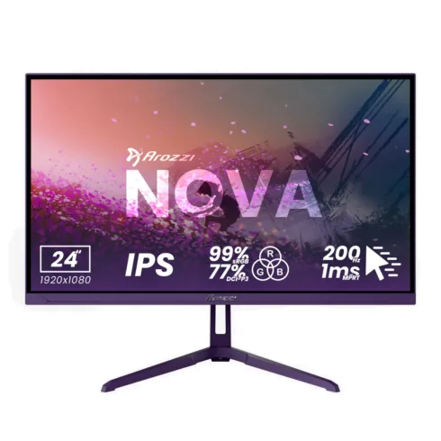 Arozzi Nova 24″ IPS, 200Hz, Computer Monitor – Pink   Arozzi