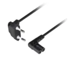 Lanberg CEE 7/16 to EC 320 C7 Euro (radio) power cord 1.8m angled VDE CA-C7CA-12CC-0018-BK