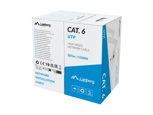 Lanberg Lan Cable Cat.6 UTP 305M Solid CU LSZH Grey CPR+ Fluke Passed Lanberg