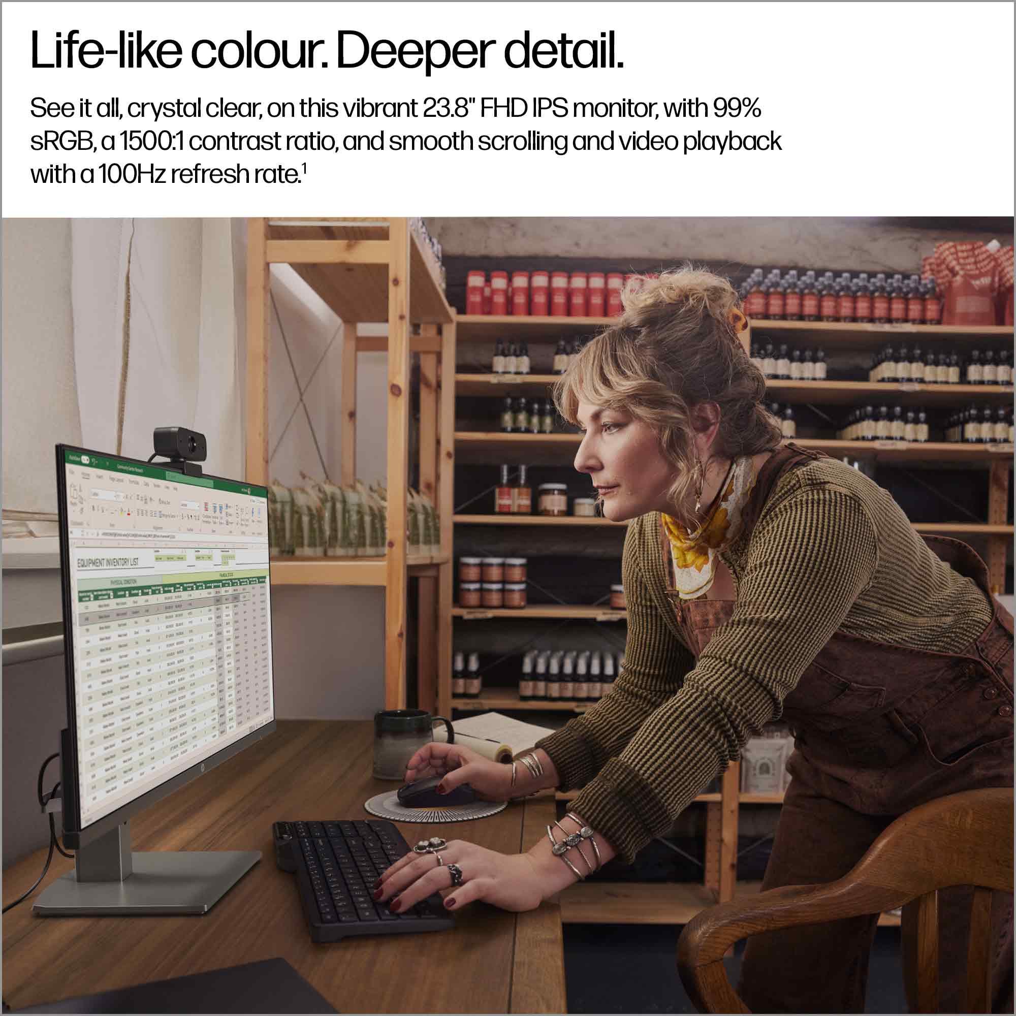 6c45b4dd-2461-49ab-accd-b3d6ea69bd0f LCD Monitor HP 23.8 ” 1920 x 1080 pixels Full HD Native aspect ratio 16:9 LCD Flat B11W5AT