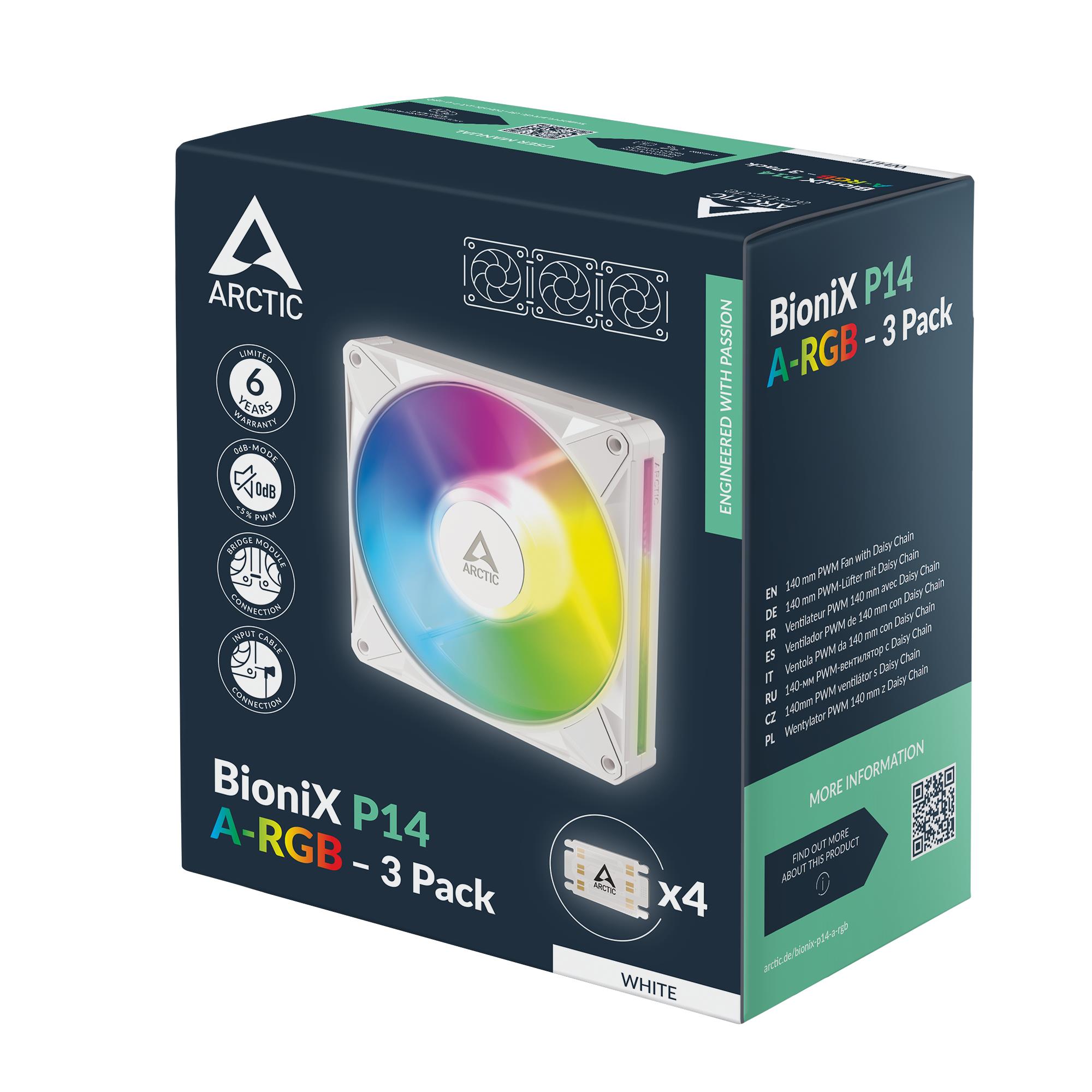 78b3c525-29a9-4a1a-a450-c65bcda7870a CASE FAN 140MM BIONIX P14 ARGB/3-PACK WHT ACFAN00342A ARCTIC