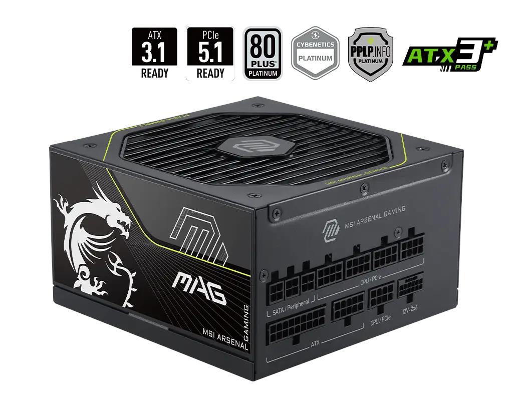 9af55a90-1edd-4488-befa-be9029ef1f3d Power Supply MSI MAG A1200PLS PCIE5 ATX PC 100 – 240 V 1200 W MAGA1200PLSPCIE5