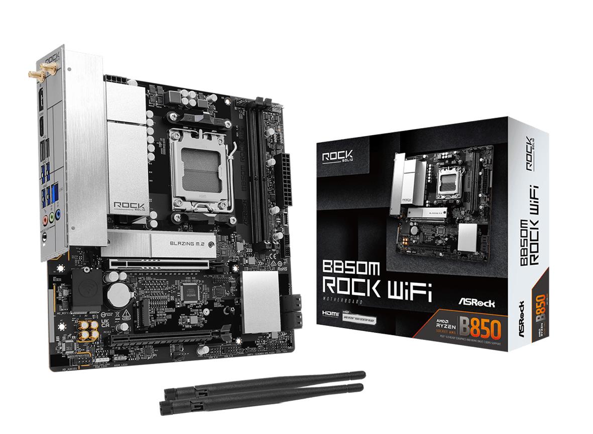 b1107e90-a05f-4c8a-b0a8-558b555c7b0e MB AMD B850 SAM5 MATX/B850M ROCK WIFI ASROCK