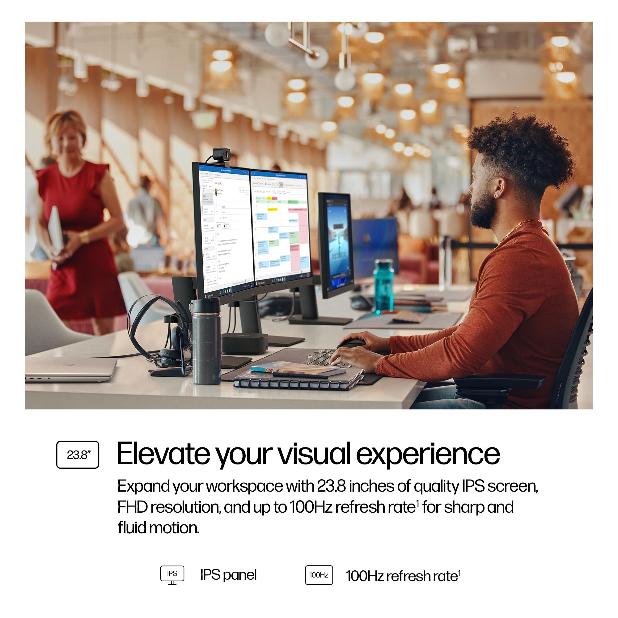 b5d703e7-199b-4f52-81dc-969a9458106b LCD Monitor HP 23.8 ” 1920 x 1080 pixels Full HD Native aspect ratio 16:9 LCD Flat B0BU9UT
