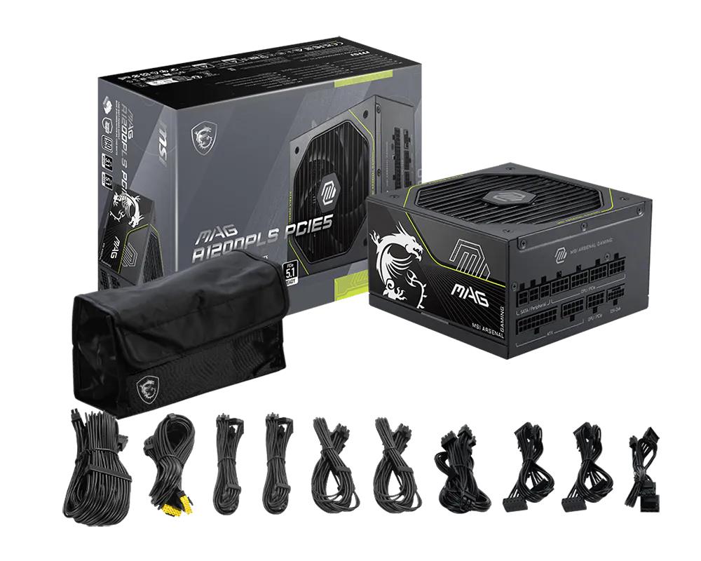 cef7d237-aa7d-4c16-81f9-becd5bf52b0c Power Supply MSI MAG A1200PLS PCIE5 ATX PC 100 – 240 V 1200 W MAGA1200PLSPCIE5