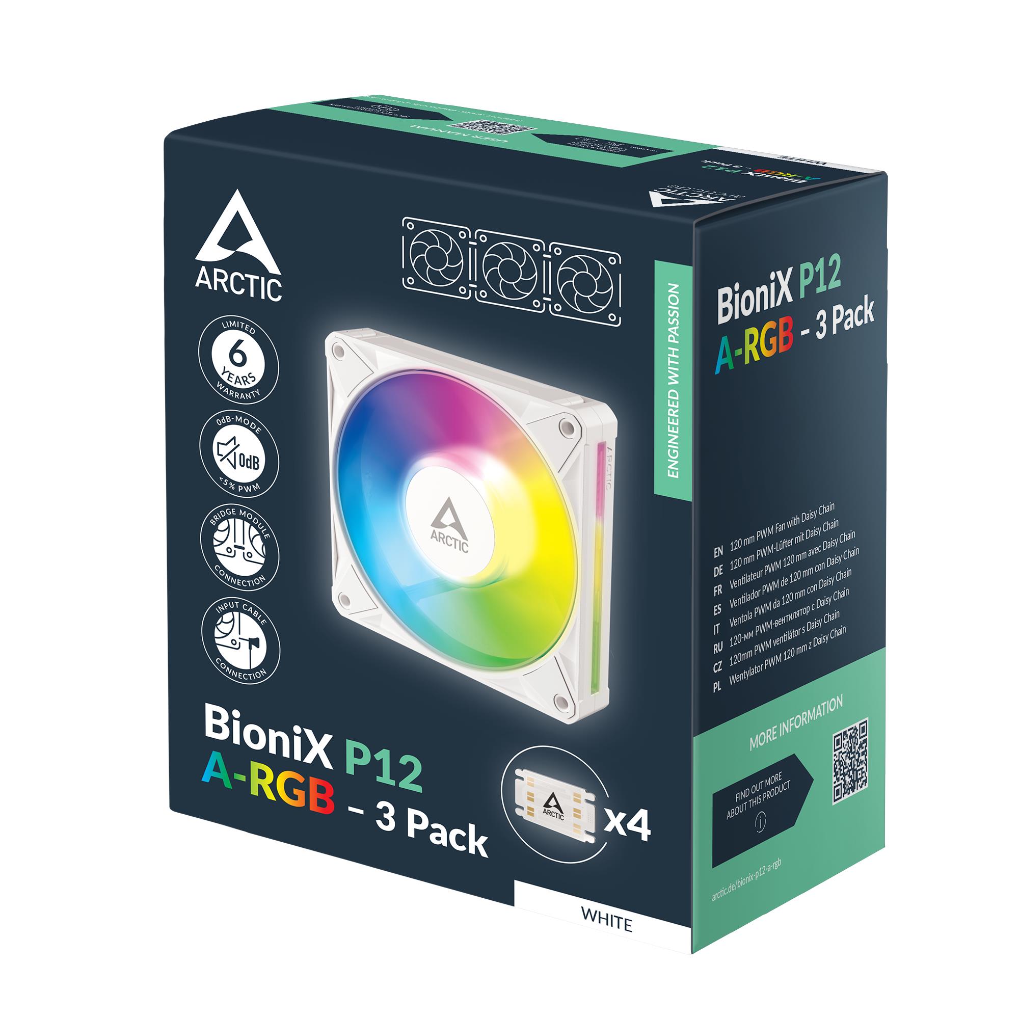 e8f57483-2392-4145-92f1-5623c99f5143 CASE FAN 120MM BIONIX P12 ARGB/3-PACK WHT ACFAN00338A ARCTIC
