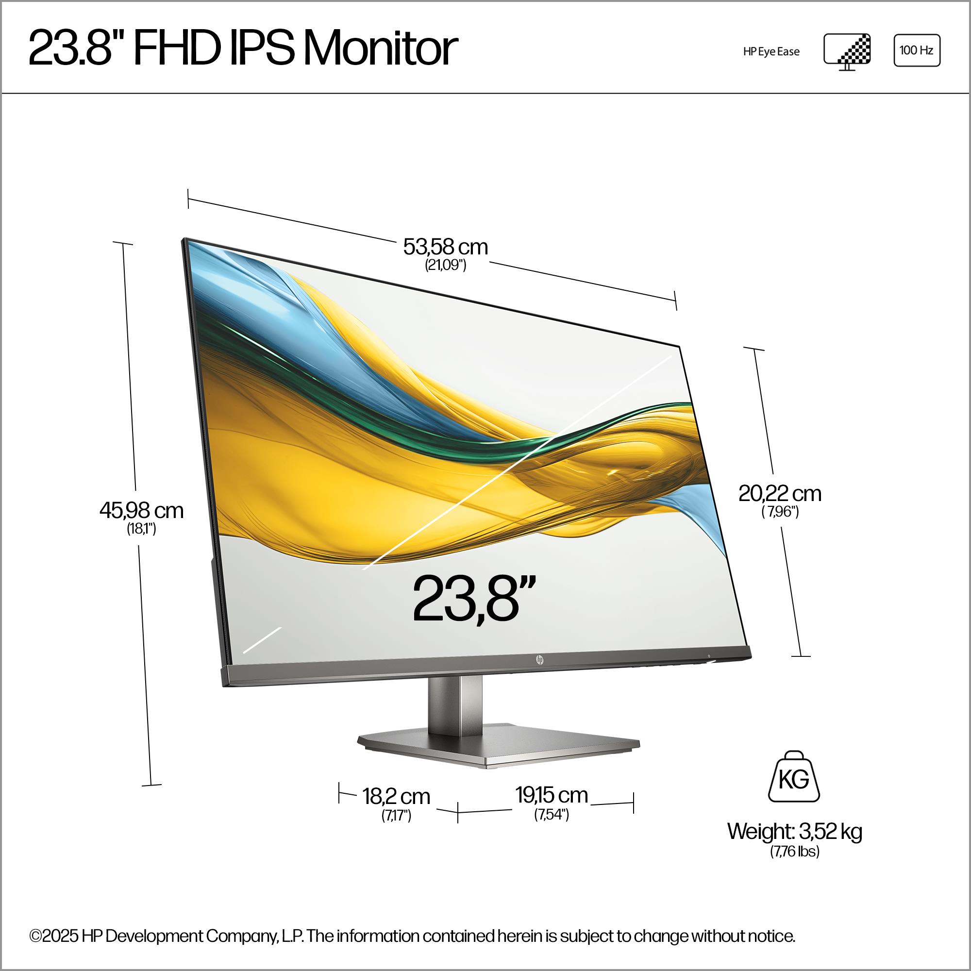 f4fe12fd-702c-48a6-a0fa-6d9544344686 LCD Monitor HP 23.8 ” 1920 x 1080 pixels Full HD Native aspect ratio 16:9 LCD Flat B11W5AT