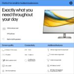 LCD Monitor HP 23.8 ” 1920 x 1080 pixels Full HD Native aspect ratio 16:9 LCD Flat B11W5AT