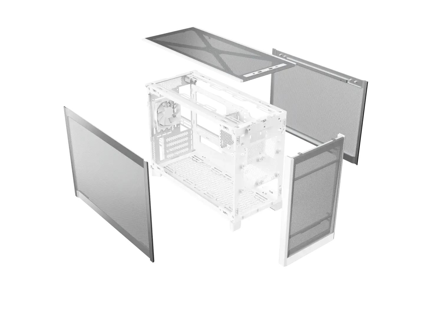 1913f725-7dc0-45ca-a7d9-f2db93058a41 Case MONTECH micro ATX/Mini-ITX White Mini Tower PC Ten TEN(W)