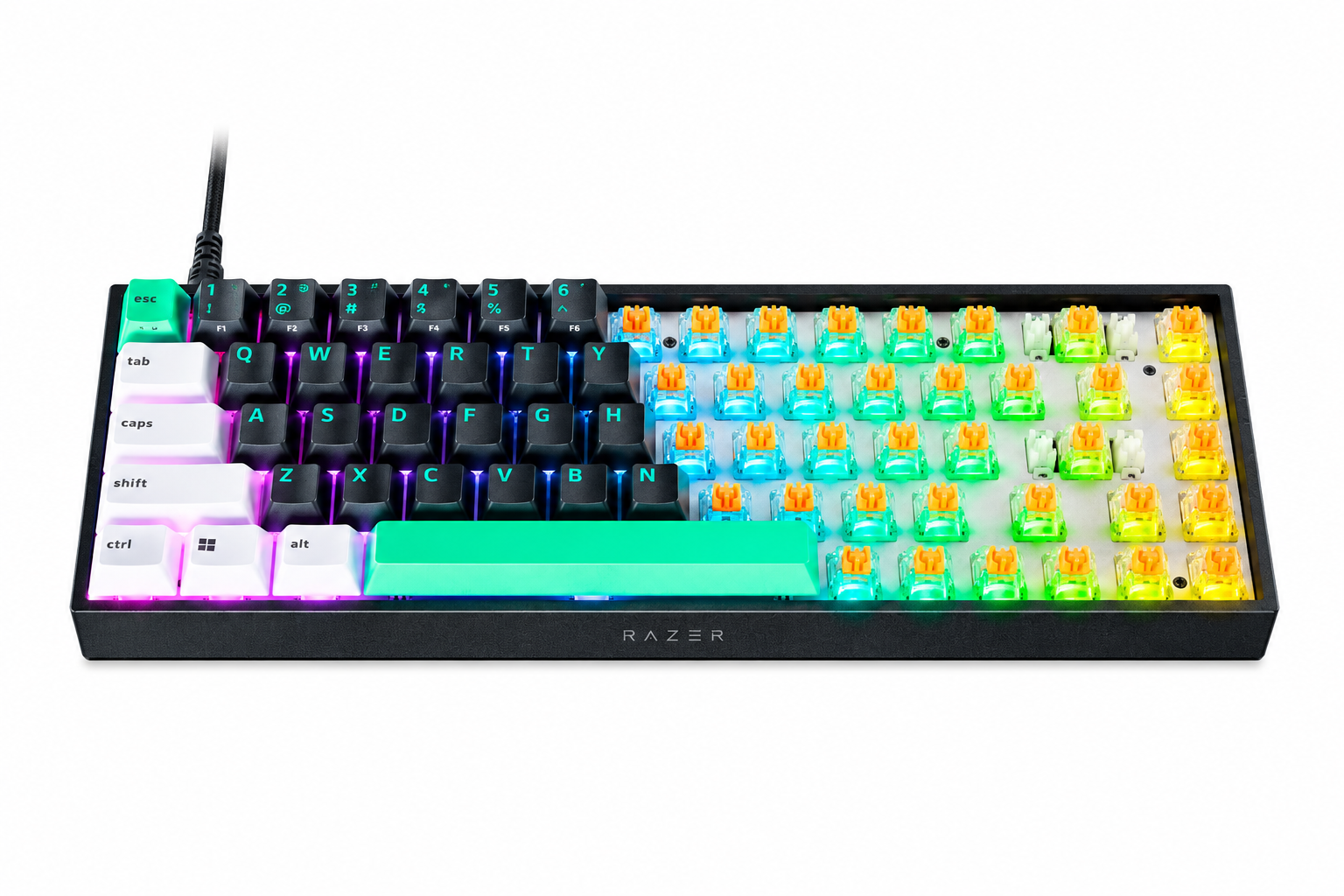 612322-rz03-05980100-r3m1-8886419360339-0.webp Razer Reclusa X Mini 65% Mechanical Gaming Keyboard Wired US Razer Mechanical Switches Gen-3 (Tactile) Black