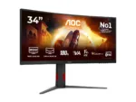 AOC CU34G4CA 34 ” Fast VA WQHD 21:9 180 Hz 1 ms 3440 x 1440 pixels 450 cd/m² HDMI ports quantity 2 Black