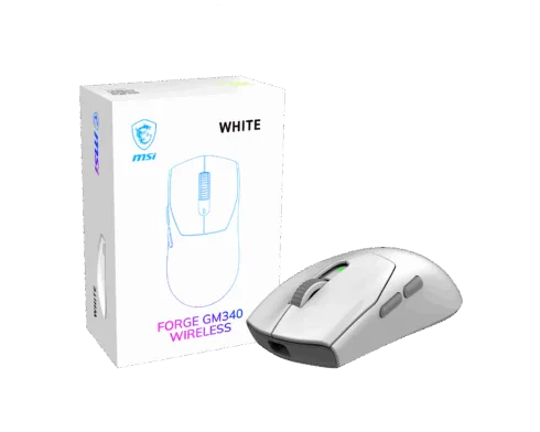 MSI Gaming Mouse FORGE GM340 WIRELESS Wireless 2.4 GHz, Bluetooth, USB White