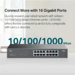 TP-LINK 16-Port Gigabit Switch LS1016G Unmanaged Desktop/Rack-mountable