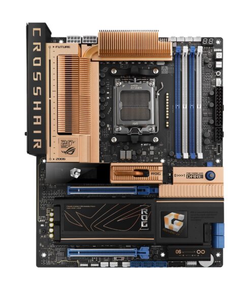 Mainboard ASUS AMD X870E Socket AM5 ATX RAM DDR5-SDRAM 4xSlots Wi-Fi Yes Bluetooth Yes 5xNumber of M.2 (M) slots ROGCROSSHAIR2006