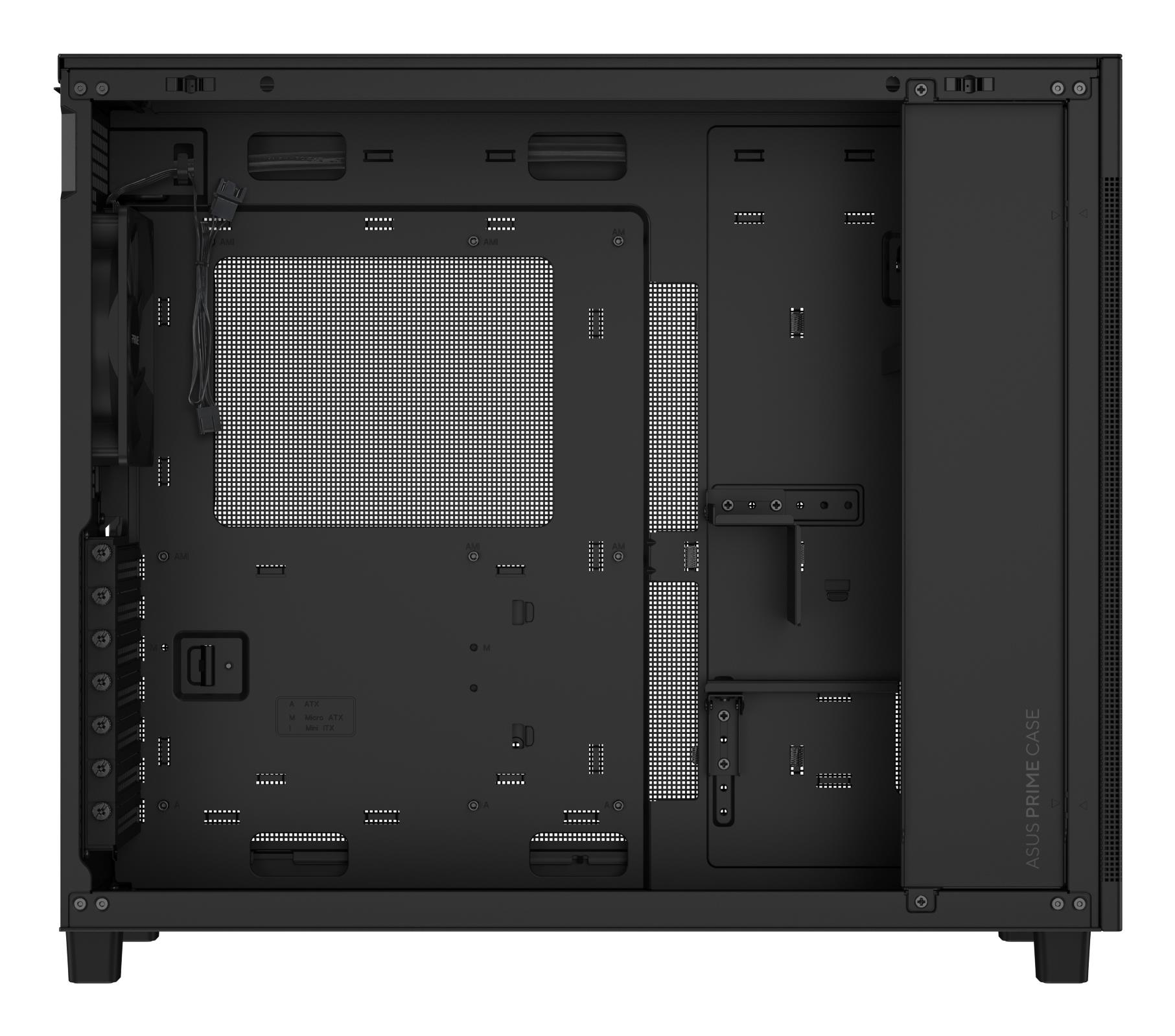 ad091b7c-c940-44a6-9f84-99e8e1d99be0 Case ASUS ATX/micro ATX/Mini-ITX Black/Transparent Midi Tower PC PRIME AP303 TG BLACK 90DC00V0-B39010