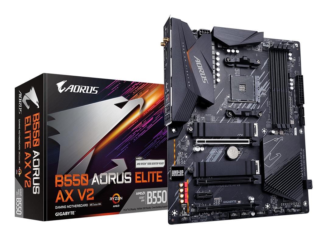 ec8769f3-2229-4eb9-ac86-f56569186ccc Mainboard GIGABYTE AMD B550 Socket AM4 ATX RAM DDR4-SDRAM 4xSlots Wi-Fi Yes Bluetooth Yes 1xPCI Express x1 slots 3xPCI Express x16 slots 2xNumber of M.2 (M) slots B550AORUSELITEAXV21.5
