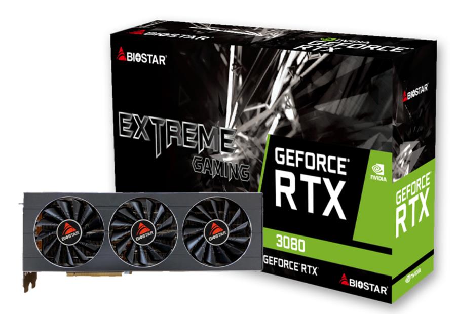 f8d08b57-b2a8-4e7e-84c1-54fffe1646bc Graphics Card BIOSTAR NVIDIA GeForce RTX 3080 10 GB GDDR6X PCIE 4.0 16x GPU 1440 MHz Triple slot Fansink 1xHDMI 3xDisplayPort VN3816RMT3