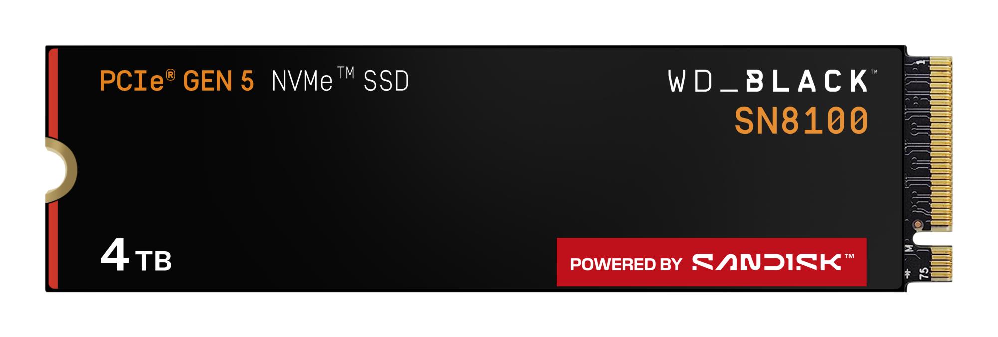 018934dd-dfaf-457b-947e-480ad8f4e21e SSD SANDISK 2400xTBW rating NVMe Yes PCI Express 5.0 M.2 4000 GB SN8100 WDS400T1X0M-00CMT0
